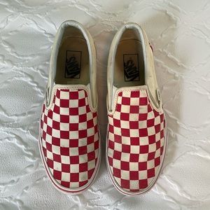 Women’s Red Checkered Vans SIZE 7